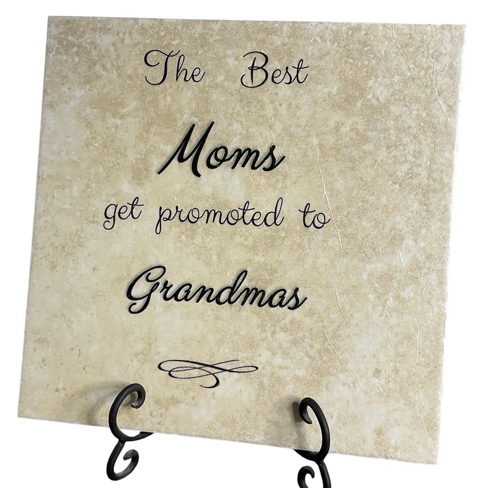 Best Moms Get Promoted to Grandmas Ceramic Tile Sign Decor‎ Gift